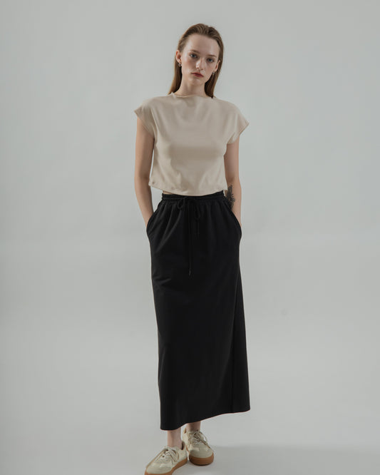 Elastic Long Cotton Skirt