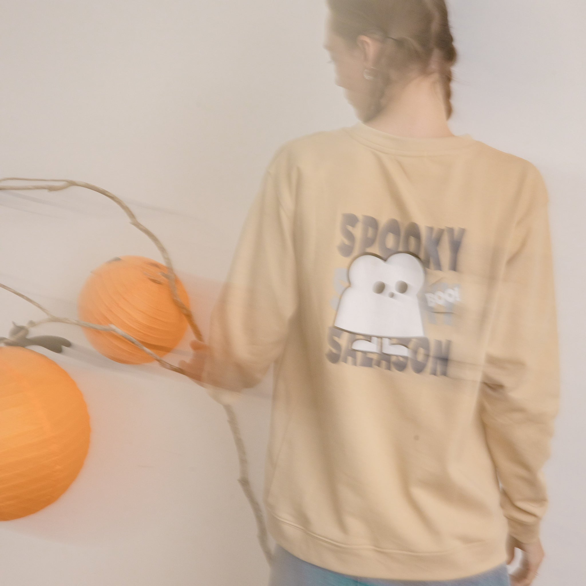 Ghost-LU Spooky Season Sweater (Khaki)