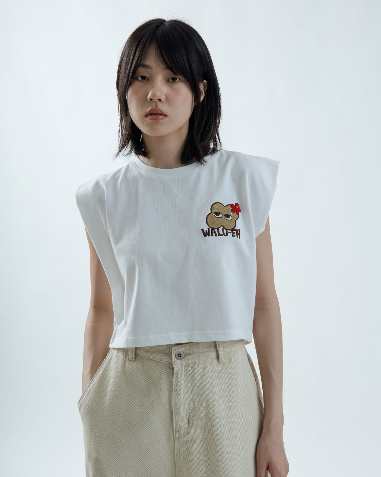 LULU WaLU-eh Crop Top (White)