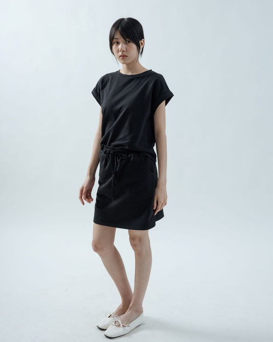 Elastic Waist Cotton Skirt