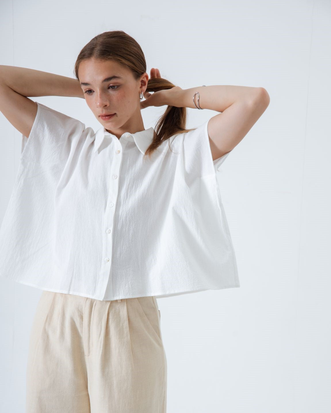 Oversize Boxy Cut Shirt (White)