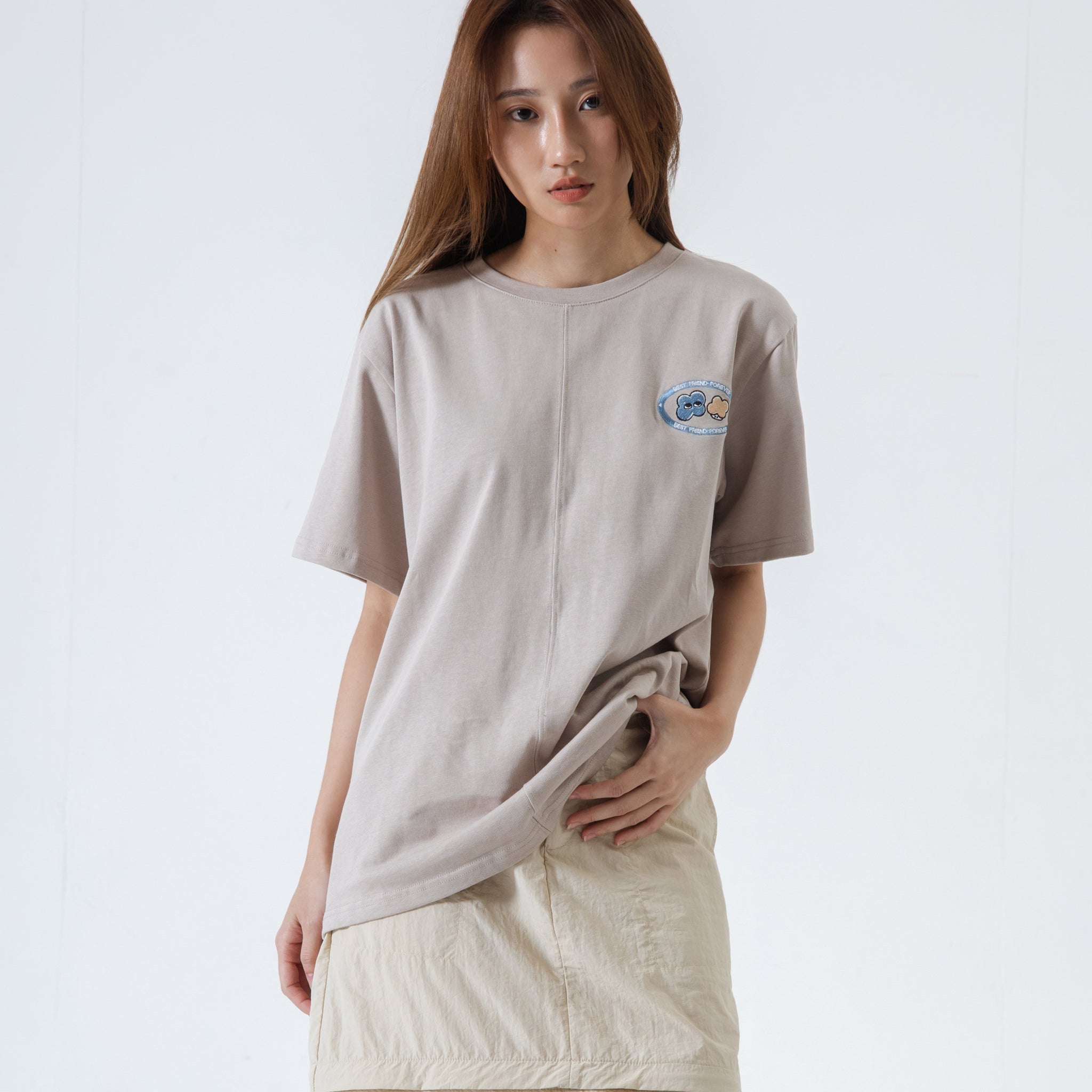 LULU Fika Moment Graphic Tee (Khaki Grey)