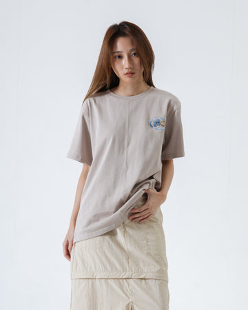 LULU Fika Moment Graphic Tee (Khaki Grey)