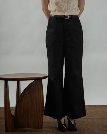 Cotton Straight Cut Pants (Black)