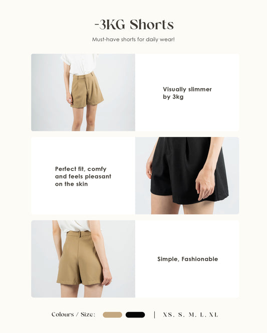 High Waist Tailored Shorts (Black)