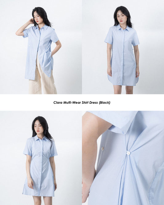 Clara Multi-Wear Shirt Dress (Light Blue)