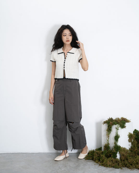 Nylon Open Knee Pants (Khaki Grey)