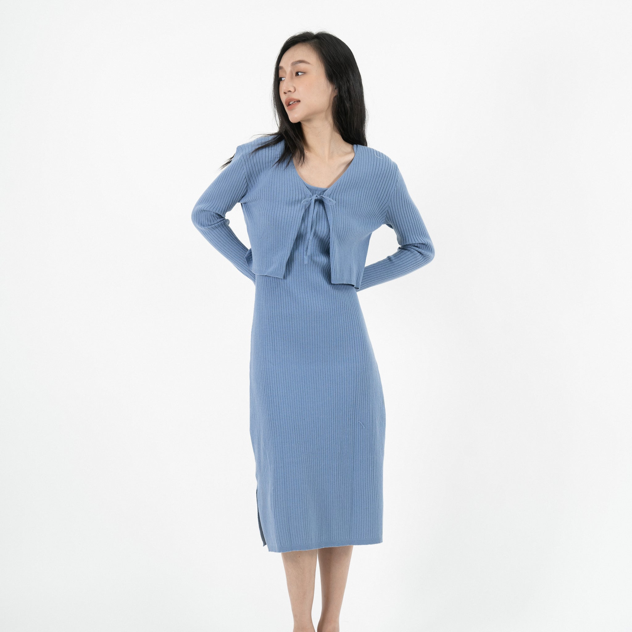 Two-Way Eco Knitted Dress (Blue)