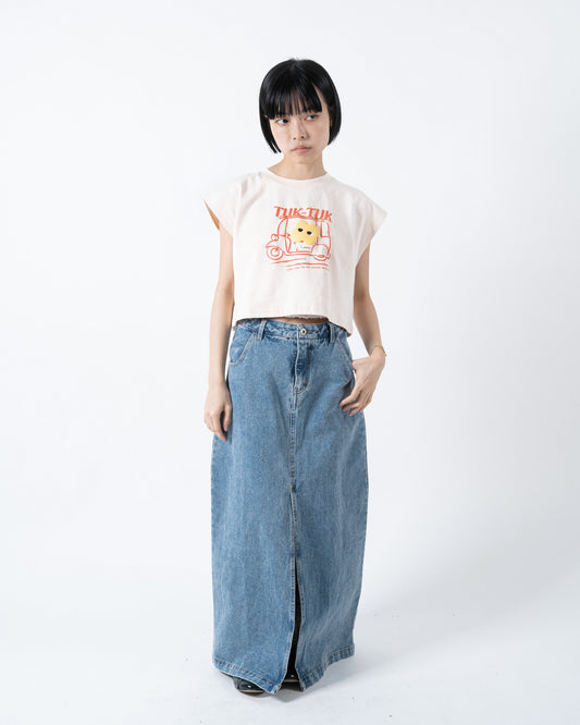 LULU Riding Tuk Tuk Crop Tee (Beige)