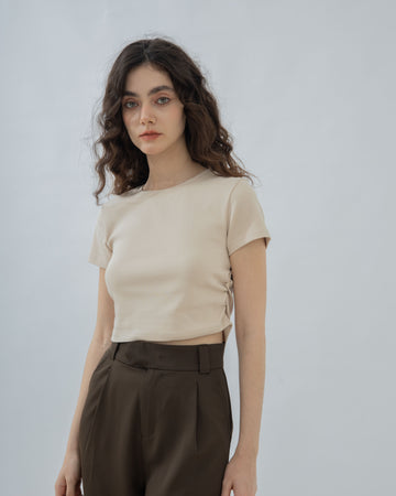 Short Sleeve Gathered Waist Tee