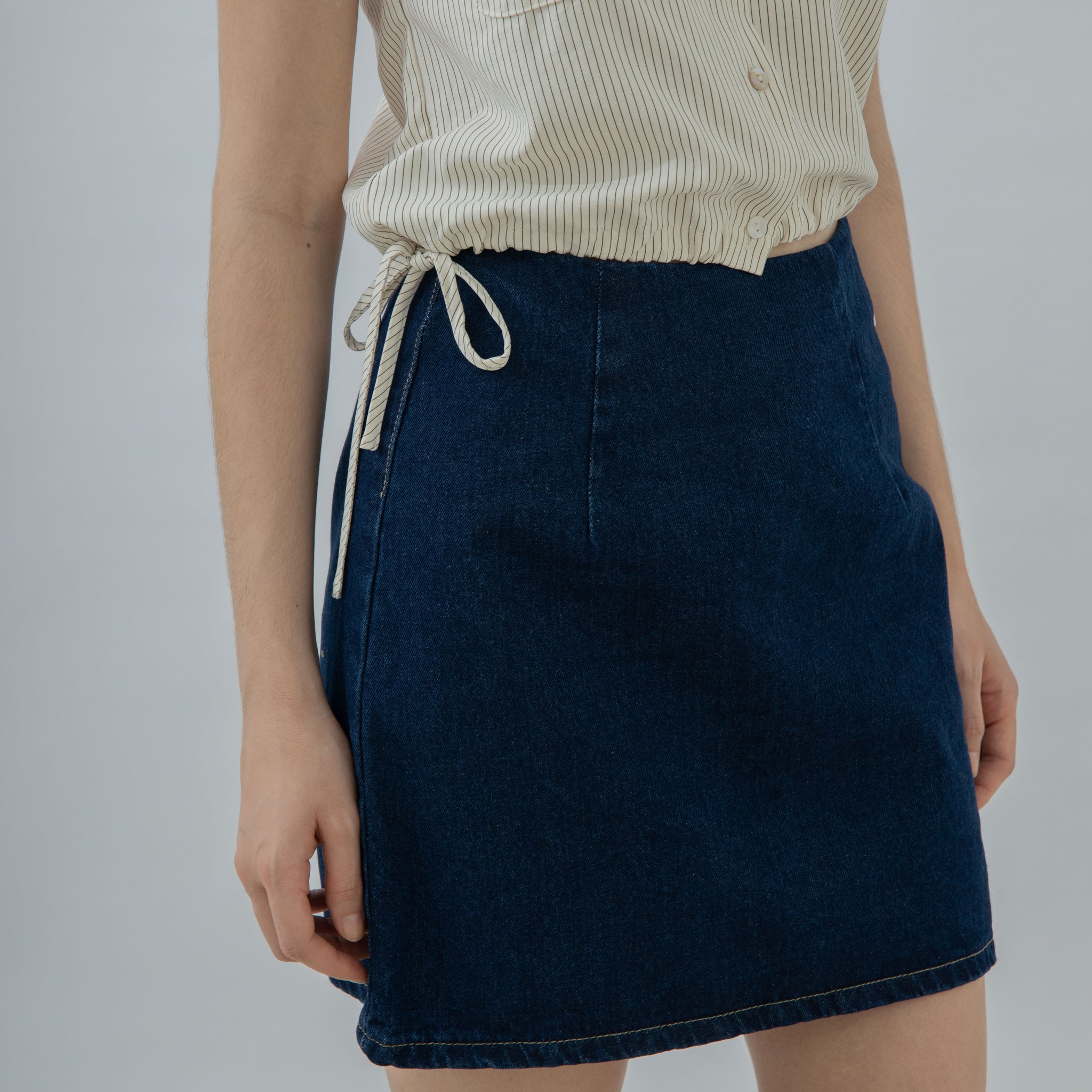 Waistless Denim A Line Skirt (Denim)