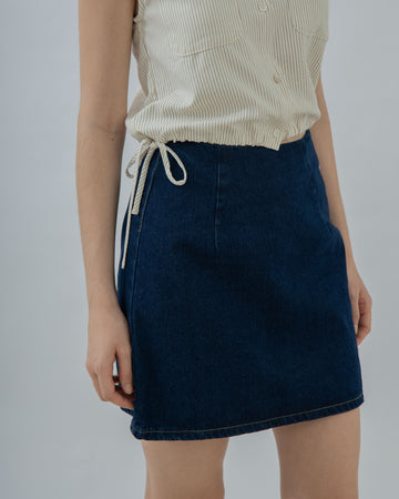 Waistless Denim A Line Skirt (Denim)