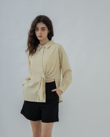 Oversized Boyfriend Shirt (Beige)