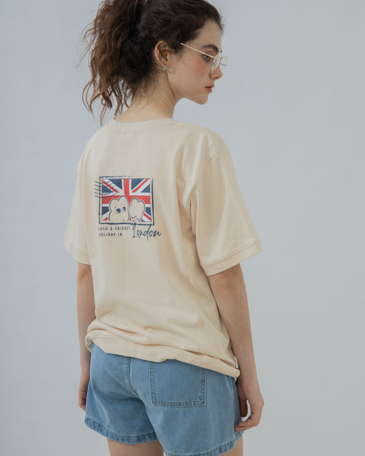 LULU Holiday In London Graphic Tee (Beige)