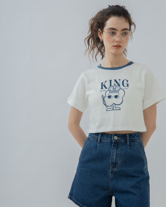 LULU King Of Joy Crop Top (White)