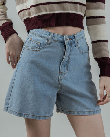 Mid Length Denim Shorts (Denim)