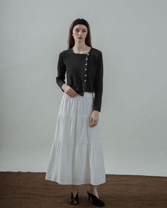 Ada Layered Maxi Skirt (White)