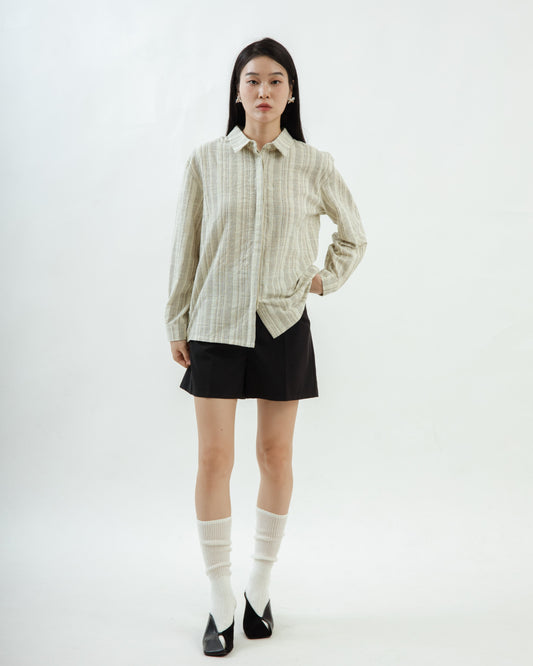 Boyfriend Textured Shirt (Striped)